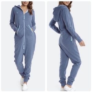 One Piece of Norway jumpsuit onesie XS blue hooded sweatshirt fits sz 2 unisex